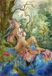 anthro breasts clothed clothing detailed_background feathers female forced forest jewelry nature necklace nipples outside plant rape solo tail topless tree victim wood nekoart canid canine mammal 2009 traditional_media_(artwork)