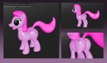 blue_eyes butt cutie_mark female feral solo tail text vulpesco friendship_is_magic hasbro my_little_pony equid equine horse mammal pony 2011 3d_(artwork) digital_media_(artwork) english_text sculptris_(artwork)