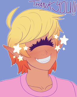 1_eye clothed clothing female hair humanoid_pointy_ears multicolored_hair not_furry one_eye_closed pointy_ears short_hair simple_background smile solo text two_tone_hair souladdicted viviana_(souladdicted) cyclops humanoid 2018 4:5 absurd_res digital_media_(artwork) english_text hi_res