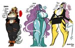 2021 abs anthro areola areola_slip barefoot big_areola big_breasts big_hair black_bottomwear black_clothing black_skirt black_topwear blonde_hair blue_areola blue_body blue_clothing blue_dress blue_fur bottomwear breasts brown_body brown_fur brown_hair canid choker cleavage clothed clothing curled_hair denim denim_bottomwear denim_clothing devilmxnd dialogue digital_media_(artwork) dress english_text entei eyelashes fan_character feet female fur generation_2_pokemon grey_bottomwear grey_clothing grey_jeans grey_pants grey_topwear group hair hi_res huge_areola huge_breasts jeans jewelry kanda_(devilmxnd) legendary_pokemon long_hair mammal markings multicolored_hair muscular muscular_female nagisa_(devilmxnd) navel necklace nintendo ogin_(devilmxnd) pants pokemon pokemon_(species) profanity purple_hair raikou signature simple_background skimpy skirt speech_bubble standing suicune talking_to_viewer text thick_thighs thong thong_straps topwear torn_bottomwear torn_clothing torn_jeans torn_pants trio two_tone_hair underwear white_background white_body white_fur wide_hips yellow_areola yellow_body yellow_fur