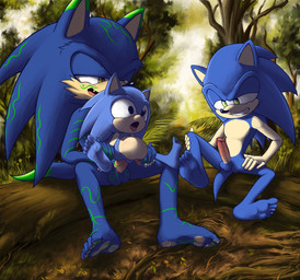 5_toes anal anal_penetration anthro balls barefoot bodily_fluids canon_x_oc cum cum_inflation cum_inside erection feet forest genital_fluids genitals green_eyes grin group half-closed_eyes humanoid_feet humanoid_genitalia humanoid_penis inflation larger_male leg_grab lifted log male male/male male_penetrated male_penetrating male_penetrating_male markings narrowed_eyes nude open_mouth outside penetration penis penis_size_difference plant plantigrade raised_leg sex sharp_teeth sitting size_difference small_balls small_penis smaller_male smaller_penetrated smile soles teeth toes tongue tongue_out tree wood young dash-the-cheetah classic_sonic_(universe) sega sonic_the_hedgehog_(series) cagu classic_sonic fan_character sonic_the_hedgehog eulipotyphlan european_hedgehog forest_spirit hedgehog mammal absurd_res hi_res