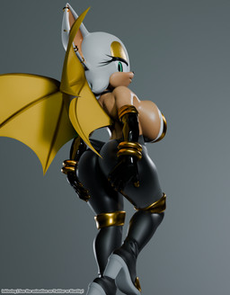 anthro armwear big_breasts big_butt black_armwear black_clothing black_elbow_gloves black_gloves black_handwear black_latex black_skinsuit breasts butt cleavage clothed clothing ear_piercing elbow_gloves female gloves hand_on_butt handwear latex latex_armwear latex_clothing latex_elbow_gloves latex_gloves latex_handwear latex_skinsuit looking_at_butt piercing skinsuit solo tight_clothing inklovingggg nottanj_(modeler) sega sonic_the_hedgehog_(series) rouge_the_bat bat mammal 2026 3d_(artwork) alternate_version_at_source digital_media_(artwork) hi_res