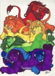 anthro blue_body blue_eyes blue_fur fur green_body green_eyes green_fur group hair lgbt_pride male orange_body orange_eyes orange_fur pride_color_lineup pride_colors purple_body purple_eyes purple_fur purple_hair rainbow rainbow_flag rainbow_lineup rainbow_pride_colors rainbow_pride_flag rainbow_symbol red_body red_eyes red_fur six-stripe_rainbow_pride_colors super_gay tail taste_the_rainbow yellow_body yellow_eyes yellow_fur kwik_(artist) felid lion mammal pantherine 2009 colorful_theme