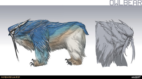3_toes ambiguous_feral ambiguous_gender beak beak_closed black_markings black_talons blue_beak blue_body blue_feathers blue_tail company_name feather_markings feathers feet feral fur gradient_background grey_beak grey_body grey_eyes grey_feathers light markings mouth_closed multicolored_body multicolored_feathers orange_eyes plumicorns pupils quadruped side_view simple_background solo standing tail tan_body tan_feathers text toes white_body white_fur nicholas_patrick_kelana highguard_(game) avian bear bird mammal moonbruin_(highguard) owl ursine 2026 absurd_res colored concept_art digital_drawing_(artwork) digital_media_(artwork) english_description english_text hi_res lighting official_art shaded