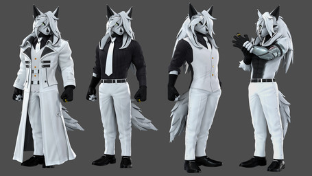 5_fingers abs accessory anthro athletic athletic_anthro athletic_male belt black_body black_fur black_nose bottomwear clothed clothed_anthro clothed_male clothing coat fingerless_gloves fingers footwear fur gloves hair handwear humanoid_hands male multicolored_body multicolored_fur necktie pants robotic_arm shoes solo standing suit topless topless_anthro topless_male topwear trenchcoat two_tone_body two_tone_fur vest white_body white_fur white_hair petruz petruz_(modeler) tiangou_(petruz) canid canine canis hybrid mammal wolfdog 16:9 3d_(artwork) blender_(artwork) digital_media_(artwork) hi_res widescreen