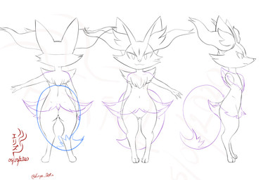 3_fingers 3_toes :3 ambiguous_anthro ambiguous_gender anthro arm_tuft big_tail butt butt_from_the_front cheek_tuft chest_tuft curvy_figure digitigrade dipstick_tail eyelashes facial_tuft featureless_chest featureless_crotch feet fingers flat_chested front_view hip_tuft inner_ear_fluff logo looking_at_viewer markings mouth_closed multiple_angles navel nude_ambiguous nude_anthro pointy_ears prick_ears rear_view shoulder_tuft side_view simple_background snout solo standing tail tail_markings toes tuft twitter_handle white_background eryz nintendo pokemon braixen canid generation_6_pokemon mammal pokemon_(species) 2020 artist_logo dated digital_drawing_(artwork) digital_media_(artwork) english_description full-length_portrait hi_res line_art model_sheet portrait watermark