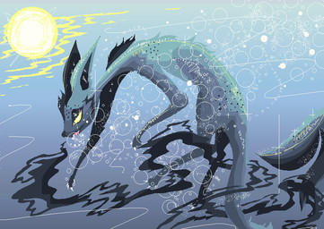 ambiguous_gender blue_body blue_fur bubble feral fur grey_body grey_fur solo sparkles sun water yellow_sclera naircat domestic_cat felid feline felis mammal marine 2017 digital_drawing_(artwork) digital_media_(artwork) microsoft_paint_(artwork)