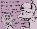 angry dialogue duo e-cigarette female feral male sparkles stubble text underpable friendship_is_magic hasbro my_little_pony dickbutt fluttershy_(mlp) zephyr_breeze_(mlp) equid mammal 2016 5:4 english_text meme brother_(lore) brother_and_sister_(lore) sibling_(lore) sister_(lore)