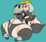 anthro biker butt duo female monobutt overweight overweight_anthro overweight_female squish wide_hips mihoyo zenless_zone_zero burnice_white caesar caesar_king_(zzz) roadhog domestic_pig mammal suid suina sus_(pig) absurd_res hi_res