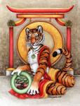 amber_eyes anthro asian_clothing black_body black_fur bonsai buddhism chinese_clothing clothing east_asian_clothing fur gong jewelry male monk musical_instrument necklace orange_body orange_fur percussion_instrument plant solo text tree white_body white_fur wood xianjaguar chinese_zodiac year_of_the_tiger felid mammal pantherine tiger 2008 chinese_text