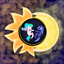 duo female feral horn moon parody star sun evilglen friendship_is_magic hasbro my_little_pony mythology princess_celestia_(mlp) princess_luna_(mlp) equid equine mammal mythological_creature mythological_equine unicorn 1:1 hi_res