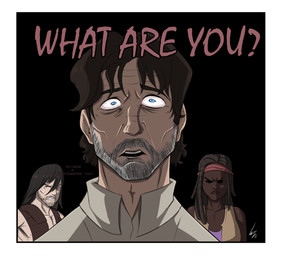 accessory asking beard black_background black_hair black_sclera bloodshot_eyes blue_eyes border brown_body brown_clothing brown_eyebrows brown_hair brown_skin brown_topwear brown_vest clothed clothed_female clothed_male clothing dark_body dark_skin dialogue dreadlocks eyebrows facial_hair female female_human furrowed_eyebrows group hair headband human_only lips looking_at_viewer male no_irises no_pupils not_furry open_mouth purple_clothing purple_shirt purple_topwear question question_mark red_headband red_lips shirt short_hair simple_background stubble tan_body tan_clothing tan_dress_shirt tan_skin tan_topwear tan_vest teeth text topwear traumatized trio vest white_border wrinkles loganpg3 the_walking_dead daryl_dixon michonne_(the_walking_dead) rick_grimes human mammal 2025 colored digital_drawing_(artwork) digital_media_(artwork) english_description english_text hi_res shaded signature