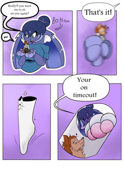 anatomically_inaccurate anatomically_inaccurate_pawpads anthro big_breasts breasts clothed clothing dialogue duo feet female foot_fetish foot_focus footwear fur male male/female micro pawpads paws simple_background socks text madameeclipse anonymous_character canid canine canis lagomorph mammal wolf absurd_res comic digital_media_(artwork) english_text hi_res