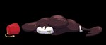 black_body black_fur clothing eyes_closed feral fez fur hat headgear headwear lying on_front simple_background tail transparent_background white_body white_fur jwatch nintendo pokemon emolga generation_5_pokemon pokemon_(species) 2015 2022 aliasing alpha_channel digital_media_(artwork)