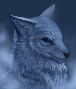 ambiguous_gender black_nose blue_eyes detailed_fur feral fluffy fur grey_body grey_fur inner_ear_fluff neck_tuft pointy_ears prick_ears realistic snout solo tuft whisker_spots ezpups canid canine canis mammal wolf 2015 black_and_blue blue_theme cool_colors detailed digital_media_(artwork) digital_painting_(artwork) headshot_portrait hi_res monochrome painting_(artwork) portrait
