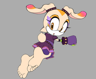 alternate_costume anthro barefoot drummer feet female foot_fetish looking_back soles solo toes young beeni sega sonic_the_hedgehog_(series) cream_the_rabbit lagomorph leporid mammal rabbit hi_res