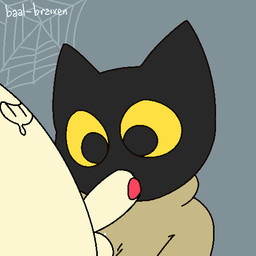 ambiguous_gender ambiguous_penetrated balls black_body black_fur bodily_fluids bouncing_balls cheek_bulge clothing cum cum_drip cum_in_mouth cum_inside cum_on_clothing cum_on_face cum_on_tongue cumshot deep_throat drinking drinking_cum dripping drooling duo ejaculation erection face_fucking fellatio forced forced_oral foreskin fur genital_fluids genitals grey_background holidays humanoid_genitalia humanoid_penis irrumatio kissing magic male male/ambiguous male_penetrating male_penetrating_ambiguous oral oral_penetration orgasm partially_retracted_foreskin penetration penile penis penis_in_mouth penis_kissing saliva sex simple_background spider_web throbbing tongue wand yellow_sclera baal-braixen google google_doodle halloween magic_cat_academy momo_(google) domestic_cat felid feline felis ghost mammal spirit 1:1 2d_animation animated frame_by_frame low_res