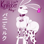 animal_print anthro big_breasts breasts cow_print cowbell female nipple_piercing nipples piercing solo thick_thighs bunnysinfull kinktober naught_joe lagomorph leporid mammal rabbit