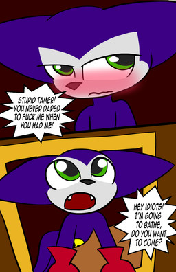 dialogue male male/male profanity text conditional_dnp theyiff bandai_namco digimon digimon_(species) impmon comic english_text hi_res