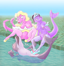animal_genitalia animal_penis anthro anthro_on_feral ballerina ballet bestiality blonde_hair blue_eyes blush bodily_fluids bottomwear breasts cetacean_genitalia cetacean_penis clothed clothing crown cum cumshot dance_shoes dancewear ejaculation erection eye_roll feet female female_on_feral feral foot_fetish foot_play footjob footwear genital_fluids genital_slit genitals group hair headgear intraspecies intraspecies_bestiality leg_grab legwear lipstick lying makeup male male/female nipple_grab nipples on_back open_mouth orgasm partially_submerged penile penis pointe_shoes poolside sex shoes sitting skirt smile tapering_penis thigh_highs topless tutu two-footed_footjob vulva water wide_hips animancer aquatic cetacean dolphin mammal oceanic_dolphin toothed_whale