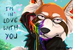 absurd_res ailurid ambiguous_anthro ambiguous_gender anthro beastars claws clothing finger_claws hi_res lgbt_pride lgbt_pride_month mammal paint painting_body pride_colors pride_parade red_panda screencap_redraw six-stripe_rainbow_pride_colors sketchotterly smile smiling_at_viewer smirk smirking_at_viewer solo