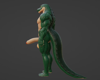 5_fingers 5_toes abs anthro balls biceps big_penis butt erection feet fingers foreskin genitals glans green_body green_scales grey_background humanoid_feet humanoid_genitalia humanoid_penis male muscular muscular_anthro muscular_male nipples non-mammal_balls nude nude_anthro nude_male obliques pecs penis pink_nipples plantigrade red_glans scales side_view simple_background solo standing tail tan_balls tan_penis toes triceps connivingrat helm_(connivingrat) alligator alligatorid crocodilian reptile scalie 3d_(artwork) digital_media_(artwork)