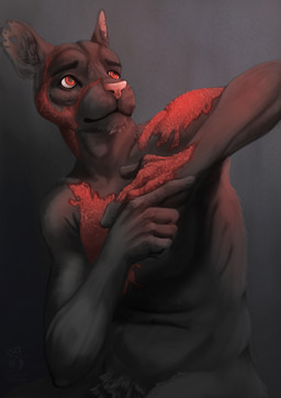 5_fingers anatomically_correct anthro belly burn_scar fingers front_view fur glistening glistening_eyes grey_body grey_fur inner_ear_fluff looking_up male nude nude_anthro nude_male pink_nose red_eyes round_ears scar simple_background sitting solo tuft hyacinth1971 mammal murid murine rat rodent 2026 colored digital_drawing_(artwork) digital_media_(artwork) half-length_portrait hi_res portrait shaded signature