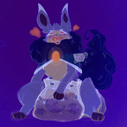 bodily_fluids brown_paws clothed clothing cum cum_in_diaper diaper diaper_fetish dipstick_ears ear_markings erection erection_in_diaper feces feral floating_heart fluffy fluffy_tail fur genital_fluids heart_symbol male markings masturbation multicolored_ears neck_tuft object_in_mouth orange_eyes pacifier pacifier_in_mouth pooping purple_body purple_fur sitting sitting_on_ground soiled_diaper soiling soiling_diaper solo spread_legs spreading star_(marking) tail tan_body tan_fur tuft unclean_diaper used_diaper using_diaper wearing_diaper white_ear_tips lusty_somnium palworld pocketpair cremis daedream hybrid hybrid_pal nox_(pal) pal_(species) 2026 absurd_res digital_drawing_(artwork) digital_media_(artwork) hi_res ibispaint_(artwork) mixed_media traditional_media_(artwork) watermark