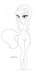 2016 anthro areola big_breasts biped breasts domestic_cat erect_nipples felid feline felis female genitals hi_res kitty_katswell mammal monochrome nickelodeon nipples nude pussy scificat simple_background solo standing t.u.f.f._puppy white_background