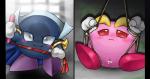 ambiguous_gender blush clothing duo female genitals not_furry pussy smile box_xod kirby_(series) nintendo galacta_knight meta_knight waddling_head 2016