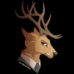 angry anthro antlers black_background black_nose brown_antlers brown_body brown_eyes brown_fur brown_horn clenched_teeth clothed clothing eyebrows fur green_clothing horn male necktie simple_background solo teeth wingedwolf94 beastars louis_(beastars) cervine deer mammal red_deer 1:1 2020 digital_media_(artwork) headshot_portrait hi_res icon portrait signature