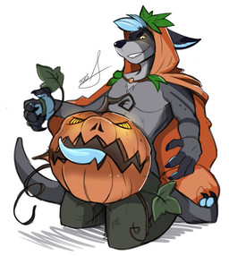 anthro biped clothed clothing costume erection food fruit genitals halloween_costume holidays jack-o'-lantern kneeling male male_anthro october_(month) partially_clothed penis plant pumpkin simple_background smile smiling_at_viewer smirk smirking_at_viewer solo suggestive_pose tail tapering_penis white_background amberdrop halloween kangaroo macropod mammal marsupial absurd_res hi_res