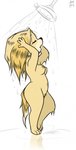 anthro bathing black_nose breasts eyes_closed female fur navel nipples nude shower_head showering solo yellow_body yellow_fur sankam animal_crossing nintendo isabelle_(animal_crossing) canid canine canis domestic_dog mammal hi_res