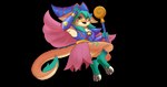 anthro clothed clothing female fur hair hat headgear headwear looking_at_viewer pawpads paws smile solo pocketmob konami yu-gi-oh! axiom_(pocketmob) dark_magician_girl duel_monster mammal vogex absurd_res alpha_channel hi_res