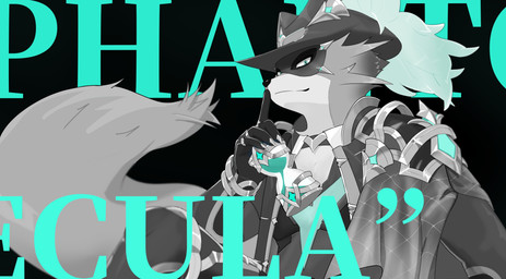 anthro clothing fur gloves handwear hat headgear headwear hourglass_(object) looking_at_viewer male mask mindscape_cinema multicolored_body multicolored_fur shush solo tail topwear two_tone_body two_tone_fur kami_soubi lifewonders live_a_hero mihoyo zenless_zone_zero vulpecula canid canine fox mammal 2025 absurd_res hi_res monochrome