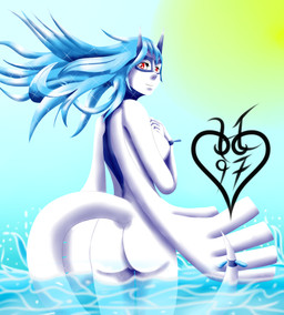 alternate_species breasts female genitals humanoidized looking_at_viewer looking_back nude pokemorph sea solo sparks tail vulva water wave wind khblacky97 nintendo pokemon generation_2_pokemon humanoid legendary_pokemon lugia pokemon_(species) digital_media_(artwork) hi_res