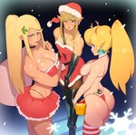 armwear blonde_hair blue_eyes blush bowser_logo bowser_tattoo breasts butt christmas_clothing christmas_headwear cleavage clothed clothing ear_piercing female femboy group hair half-closed_eyes hat headgear headwear holidays humanoid_pointy_ears legwear looking_at_viewer looking_back male narrowed_eyes not_furry piercing pointy_ears ponytail santa_hat simple_background skimpy smile standing tattoo tramp_stamp combos-n-doodles christmas mario_bros metroid nintendo the_legend_of_zelda link princess_peach samus_aran human humanoid hylian mammal 2020 absurd_res crossover digital_media_(artwork) hi_res