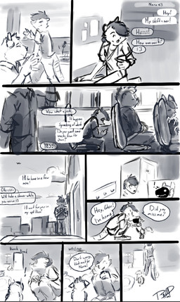 aircraft airplane anthro chatting clothed clothing commute dialogue duo faceless_character faceless_male female feral group male pet_protogen sky sleeping solo standing text vehicle walking ravid_anml ghirr_firewire_mertens_(ravid_anml) joey_adelis_(ravid_anml) tobias_hecaucatl_(ravid_anml) american_opossum bear domestic_ferret kangaroo macropod mammal marsupial mustelid musteline true_musteline weasel absurd_res comic english_text hi_res