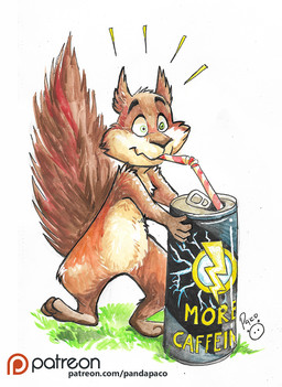 anthro arm_tuft beverage brown_body brown_fur chest_tuft drinking_straw energy_drink featureless_crotch fur glistening glistening_eyes green_eyes head_tuft logo male male_anthro nude patreon_logo shoulder_tuft simple_background solo tan_body tan_fur text tuft wavy_mouth white_background pandapaco patreon mammal rodent sciurid tree_squirrel artist_logo signature url