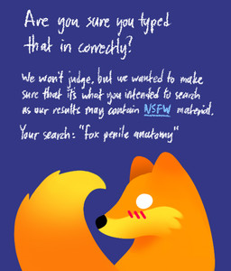 black_nose blush blush_lines cheek_tuft curled_tail dipstick_tail facial_tuft feral fur markings orange_body orange_fur parody side_view simple_background solo tail tail_markings text tuft white_eyes snepause firefox mozilla canid canine fox mammal english_text lineless