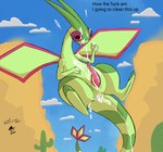 after_sex animal_genitalia bodily_fluids cum cum_inside erection feral genital_fluids genitals leaking_cum male penis solo tail wings birchsin nintendo pokemon flygon generation_3_pokemon pokemon_(species) scalie hi_res