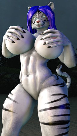 abs anthro areola barely_visible_genitalia barely_visible_nipples barely_visible_vulva beach big_breasts blue_hair breasts female forest fur genitals grin hair hiding_breasts holding_breast huge_breasts jungle looking_at_viewer muscular muscular_anthro muscular_female navel nipples nude plant smile solo striped_body stripes tail teeth thick_thighs tree vulva kyleroo petruz_(modeler) tiger_(petruz) arthropod crab crustacean decapod felid malacostracan mammal pantherine tiger 3d_(artwork) digital_media_(artwork) hi_res source_filmmaker_(artwork)