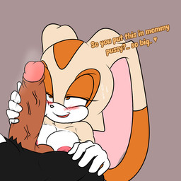 aged_up anthro areola balls big_breasts big_ears big_penis black_body black_fur blush blush_lines breasts countershade_face countershade_torso countershading dialogue dipstick_ears duo ear_markings erection eye_markings female floppy_ears fur genitals glans half-closed_eyes handjob humanoid_genitalia humanoid_penis lop_ears male male/female markings multicolored_body multicolored_ears multicolored_fur narrowed_eyes nipples orange_markings penile penis sex simple_background tan_body tan_fur text two_tone_body two_tone_fur white_body white_countershading white_fur soulyagami64 sega sonic_the_hedgehog_(series) cream_the_rabbit shadow_the_hedgehog lagomorph leporid mammal rabbit 1:1 english_text