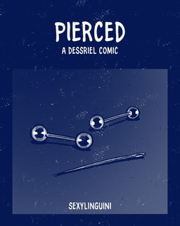 jewelry piercing sewing_needle text title zero_pictured sexylinguini 4:5 absurd_res blue_and_white cover cover_art cover_page english_text hi_res monochrome