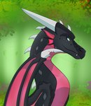 black_body cracks female feral forest forest_background green_eyes horn nature nature_background plant side_view solo tree wing_blade wings apollyondragon activision mythology spyro_the_dragon wings_of_fire cynder dragon mythological_creature mythological_scalie scalie 2022 digital_drawing_(artwork) digital_media_(artwork) signature