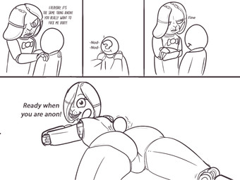 butt dialogue duo machine male presenting profanity simple_background text white_background crisis-omega five_nights_at_freddy's five_nights_at_freddy's_2 scottgames anon toy_bonnie_(fnaf) animatronic human lagomorph leporid mammal rabbit robot robot_anthro comic english_text hi_res