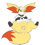 1:1 2023 absurd_res alternative_fashion balls belly big_tail bottomwear butt chastity_cage chastity_device chi_(mischiefmaster) clothed clothing clothing_lift cyber_comet eyewear eyewear_on_head fennekin feral fur generation_6_pokemon genitals goggles goggles_on_head hi_res hypnosis hypnotic_eyes inner_ear_fluff j-fashion lolita_(fashion) maid_uniform male mind_control nintendo open_mouth penis phallic_chastity_device pokemon pokemon_(species) presenting presenting_balls presenting_penis ringed_eyes signature simple_background skirt skirt_lift solo spread_legs spreading tail tuft uniform upskirt yellow_body yellow_fur