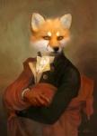 absurd_res anthro black_nose bow_(feature) bow_tie canid canine claws clothed clothing coat digital_media_(artwork) fabric finger_claws fox fur half-length_portrait hi_res ira-arn looking_at_viewer male mammal orange_body orange_fur portrait red_fox signature solo topwear true_fox white_body white_fur