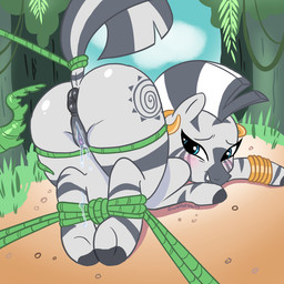 animal_genitalia animal_vulva anus aroused equine_genitalia equine_vulva female feral forest genitals hooves https://x.com/wafflecow33 jewelry plant puffy_anus tree vines vulva friendship_is_magic hasbro my_little_pony zecora_(mlp) equid equine mammal zebra