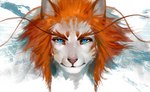 blue_eyes hair looking_at_viewer orange_hair solo juliathedragoncat 2019 digital_media_(artwork) headshot_portrait portrait